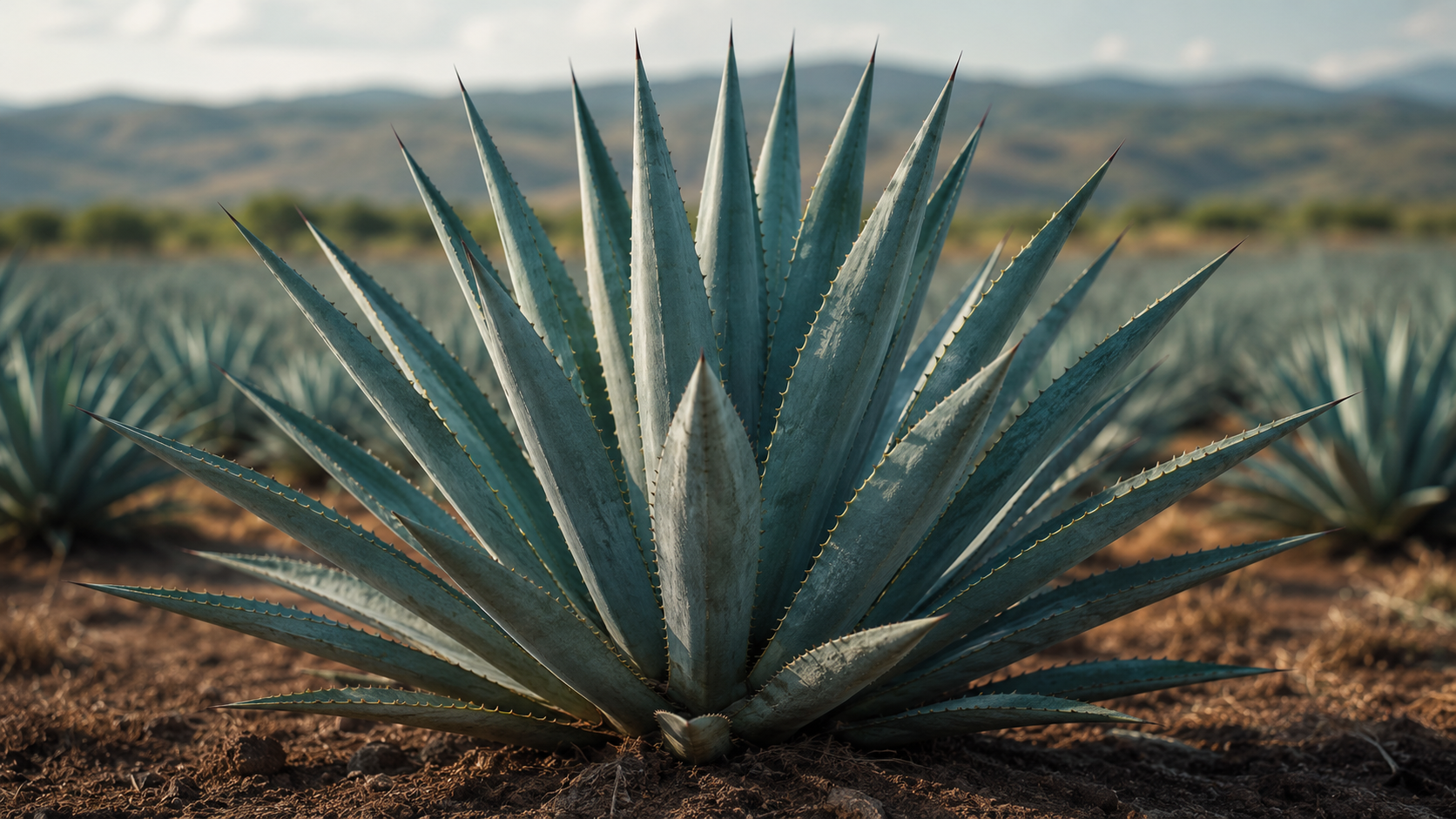 Campos de agave azul Weber en Jalisco, México — materia prima LYMZA Tequila
